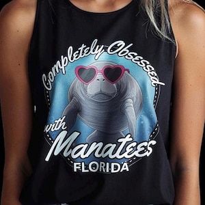Completely Obsessed with Manatees Florida Tank Top | floaty potato sea cow