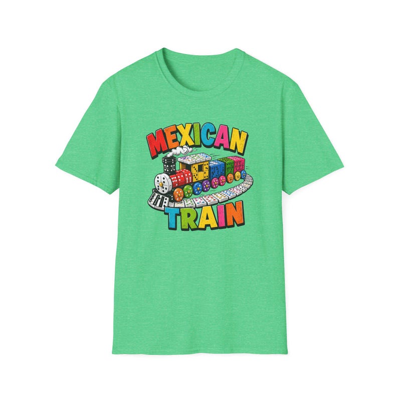 Mexican Train Dominoes T-Shirt | Colorful Train Domino Family Game Night Tee image 9