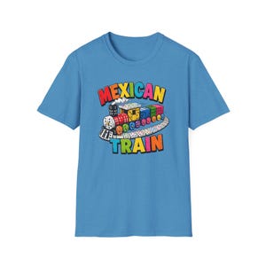 Mexican Train Dominoes T-Shirt | Colorful Train Domino Family Game Night Tee image 10