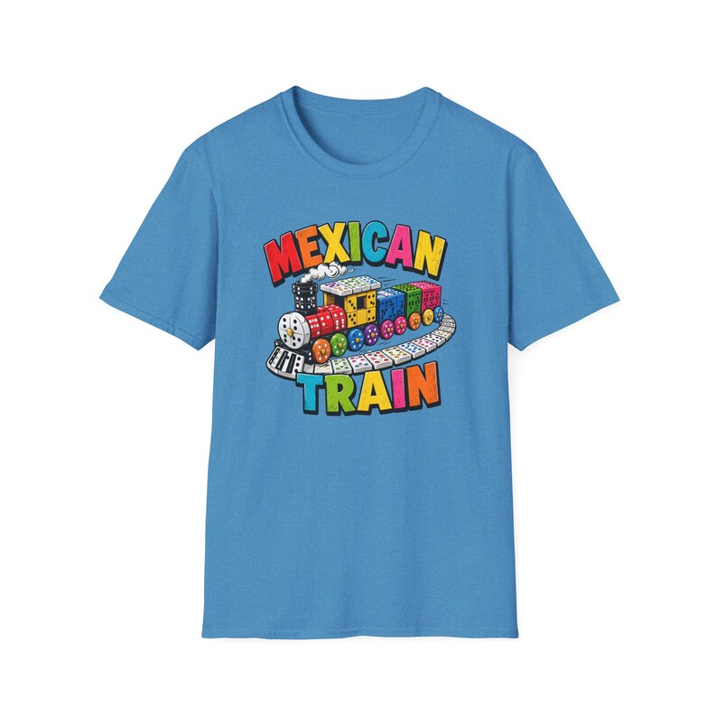 Mexican Train Dominoes T-Shirt | Colorful Train Domino Family Game Night Tee image 10
