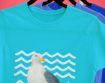 Seagull Graphic Unisex T-Shirt, Coastal Vibes Tee, Beach Lover Gift, Nature-Inspired Apparel, Casual Summer Wear