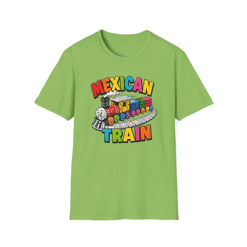 Mexican Train Dominoes T-Shirt | Colorful Train Domino Family Game Night Tee image 8