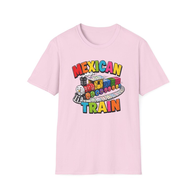 Mexican Train Dominoes T-Shirt | Colorful Train Domino Family Game Night Tee image 16