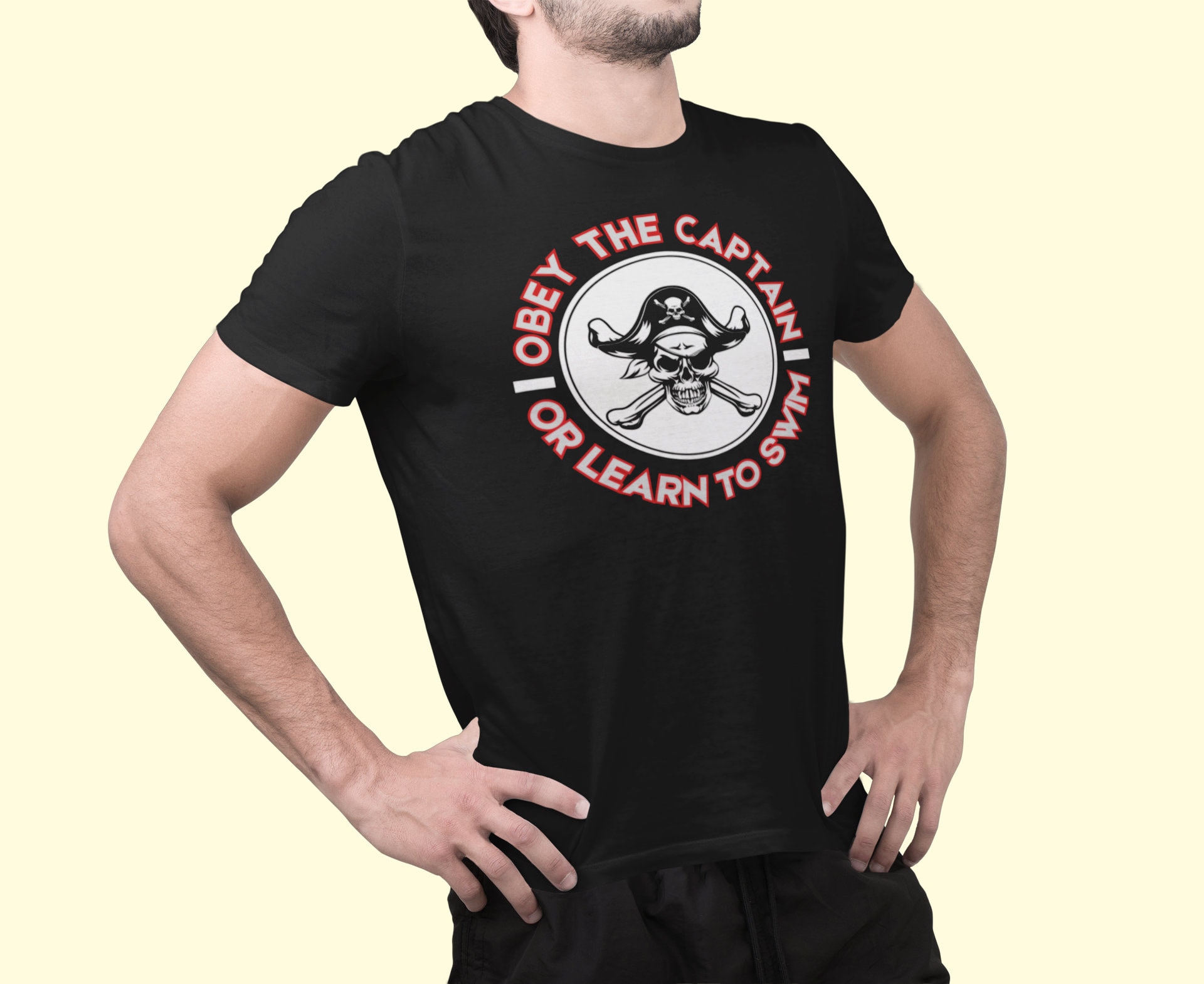 Funny Pirate Obey The Captain T-Shirt Funny Pirate Obey The Captain T-Shirt
