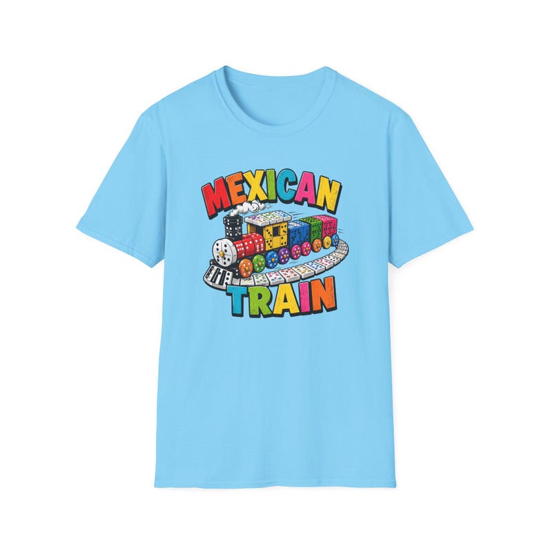 Mexican Train Dominoes T-Shirt | Colorful Train Domino Family Game Night Tee image 11