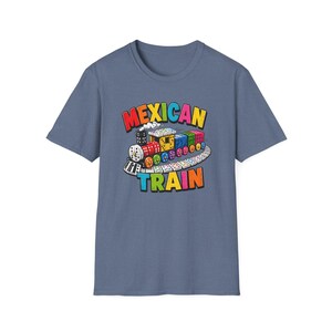 Mexican Train Dominoes T-Shirt | Colorful Train Domino Family Game Night Tee image 12