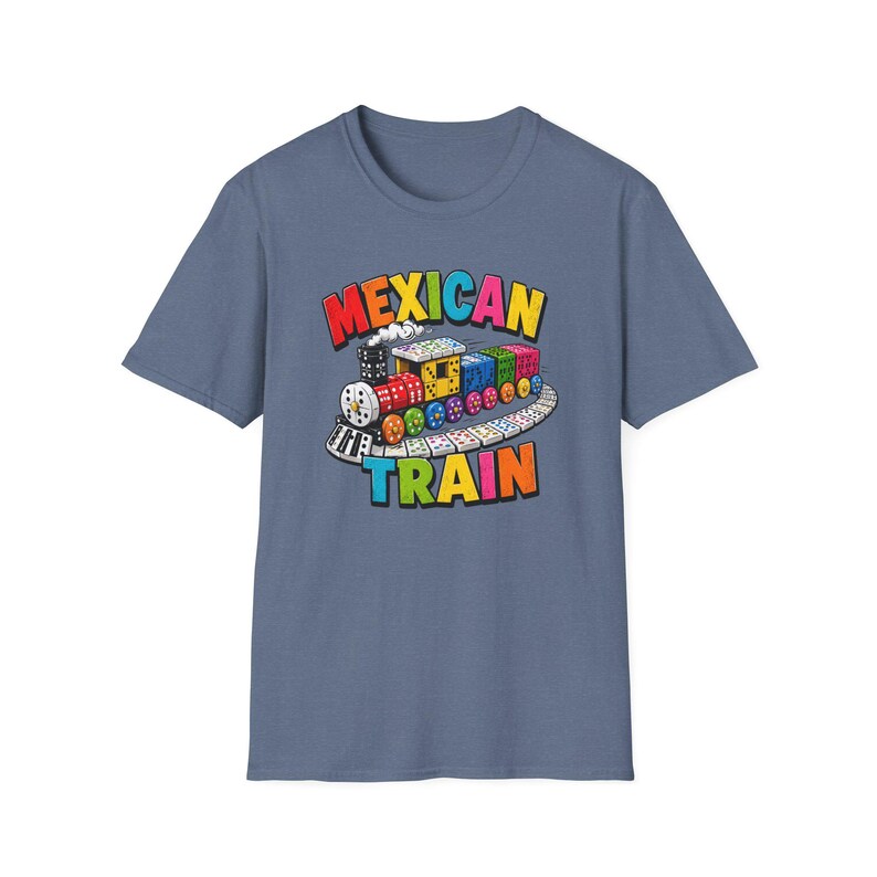 Mexican Train Dominoes T-Shirt | Colorful Train Domino Family Game Night Tee image 12