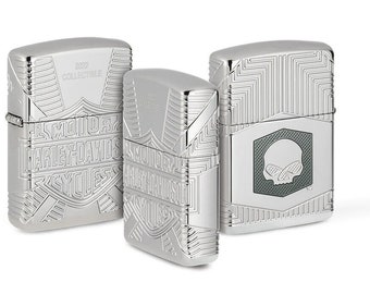 Gorgeous Harley Davidson Multi Sided Embossed Collectable of the Year Zippo