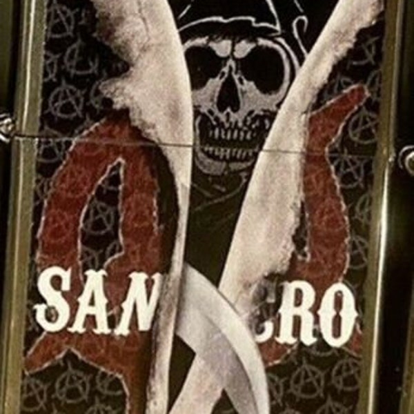 Seltene Limited Edition Sons of Anarchy Sam Cro Skull Messer Zippo Feuerzeug