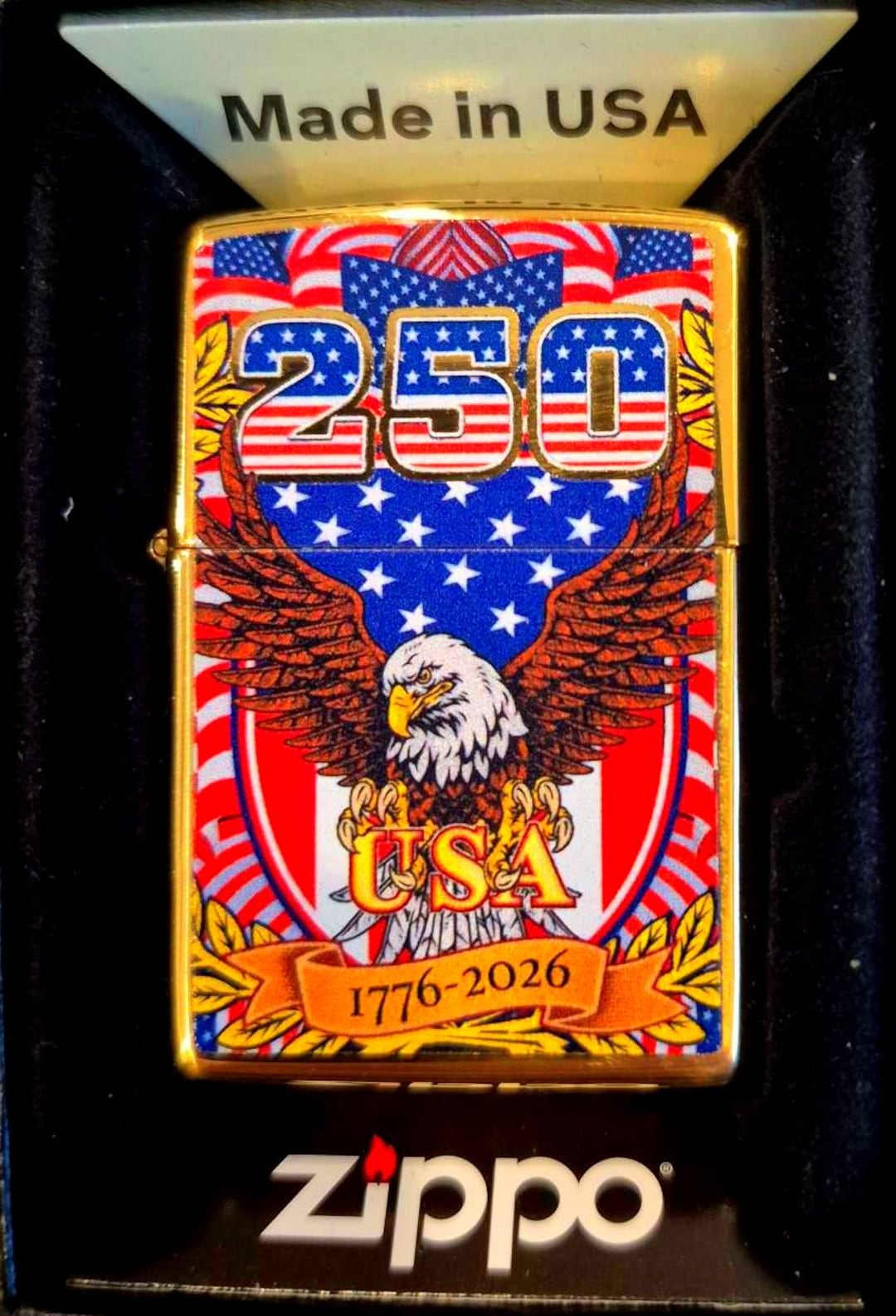 Special Polished Brass USA 250th Anniversary 1776-2026 Zippo
