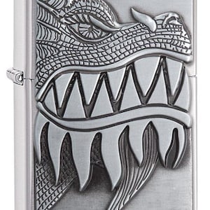 Amazing Dragon Razor Teeth Surprise Emblem Zippo Lighter
