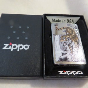 Sharp Tiger On The Edge Zippo Lighter