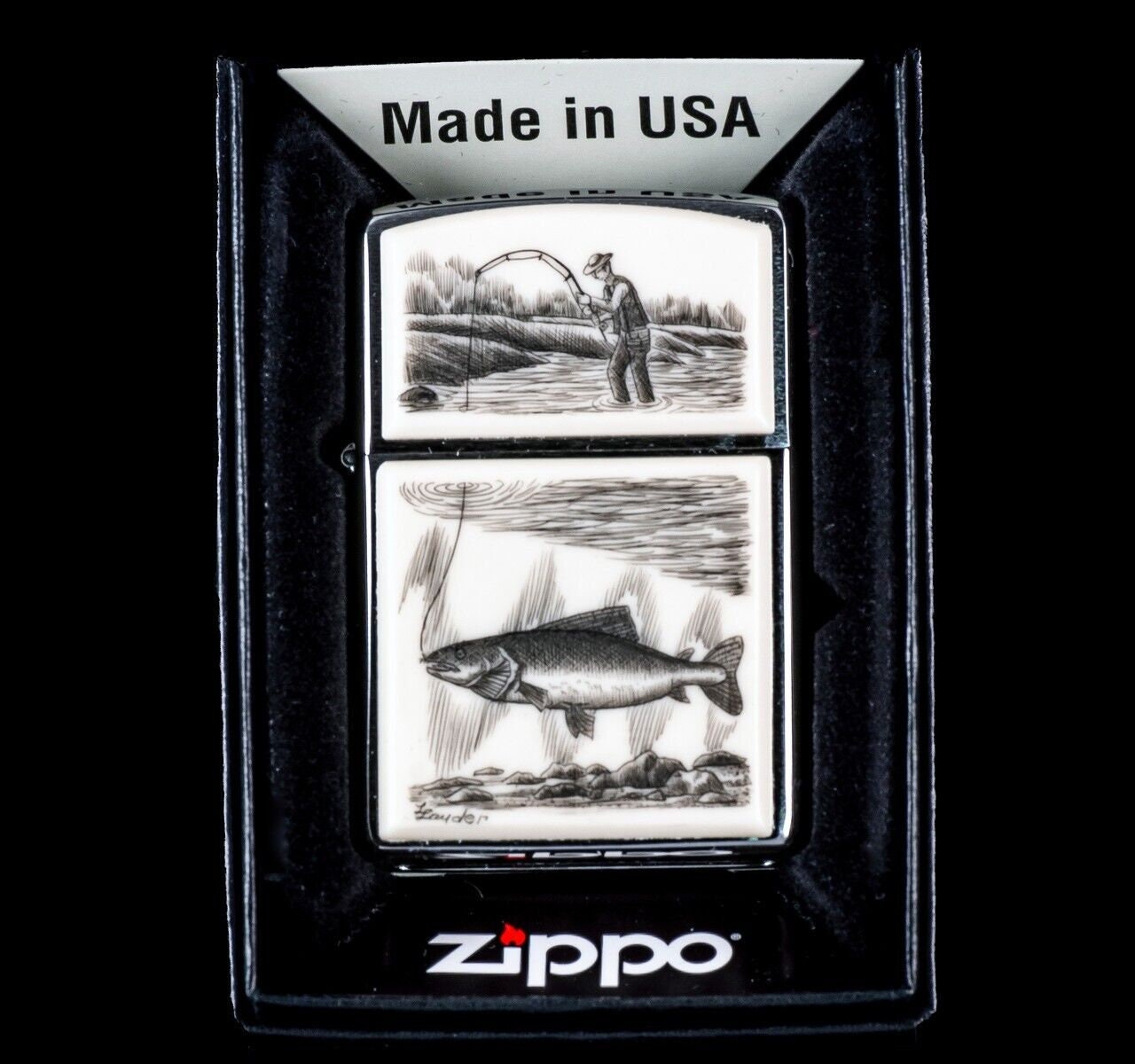 Sharp Linda Layden Ultralite Trout Fishing Zippo Lighter 