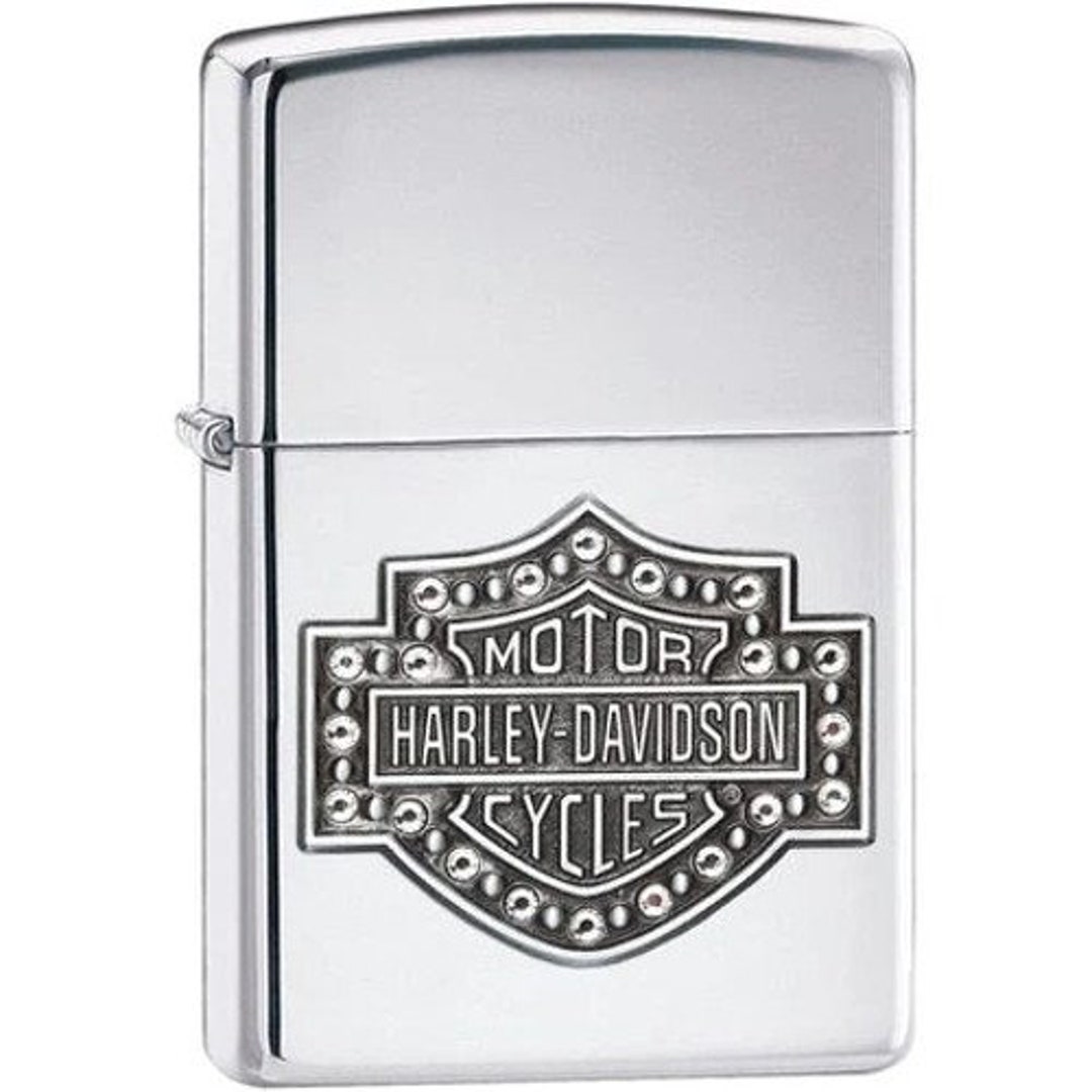 Rare 2013 Harley Davidson Swarovski Crystal Encrusted Shield Zippo