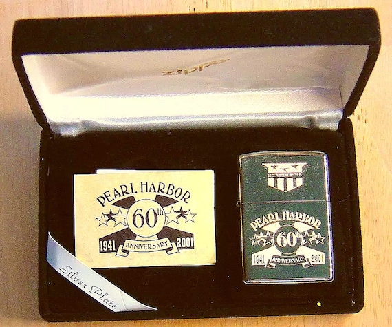 Pearl Harbor 60th Anniversary ZIPPO LIGHTER Silver Plate With 24 