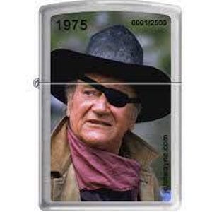 May include: A silver metal lighter with a portrait of a man in a black hat and sunglasses, wearing a red scarf. The lighter is marked with the year "1975" and serial number "0001/2500".