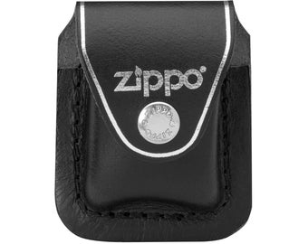 Sharp Embossed Black Leather  Zippo Lighter Case
