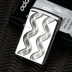 2011 Retired Double Twister Engraved Polished Chrome Zippo Lighter