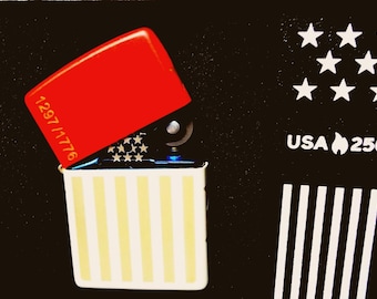 Encendedor Zippo de edición limitada del 250 aniversario de EE. UU. Solo se fabricaron 1776 unidades.