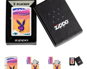 Gorgeous White Abstract Playboy  Zippo Lighter