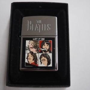 Rare Retired Beatles Let It Be Zippo Lighter W Fitted Zippo Butane torch insert