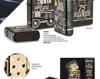 Collectable 2023 Armor Polished Black  Zippo Lighter Of The Year
