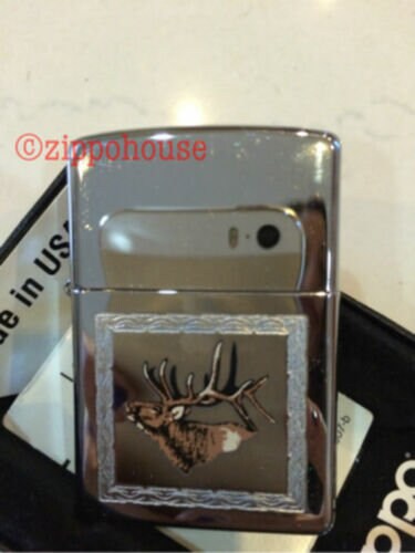 Gorgeous 2010 Polished Chrome Engraved Elk Zippo Lighter