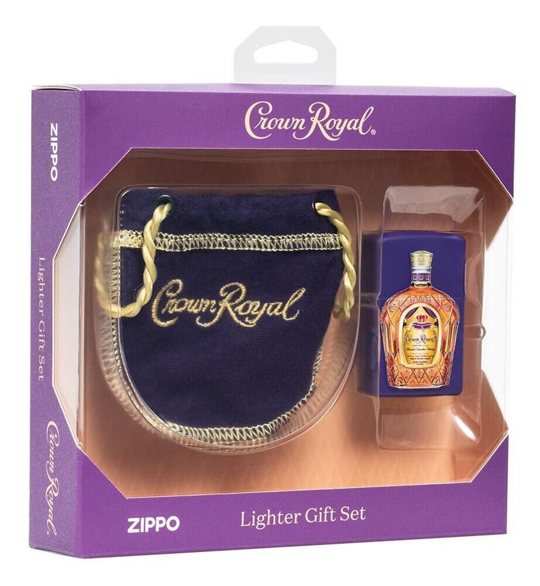 zippo クラウン King&Queen Crown Royal Gift Set, Purple Matte Lighter & Bag Zippo Lighter
