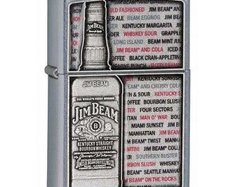 Zippo Jim Beam Bottle Emblem Street Chrome Lighter