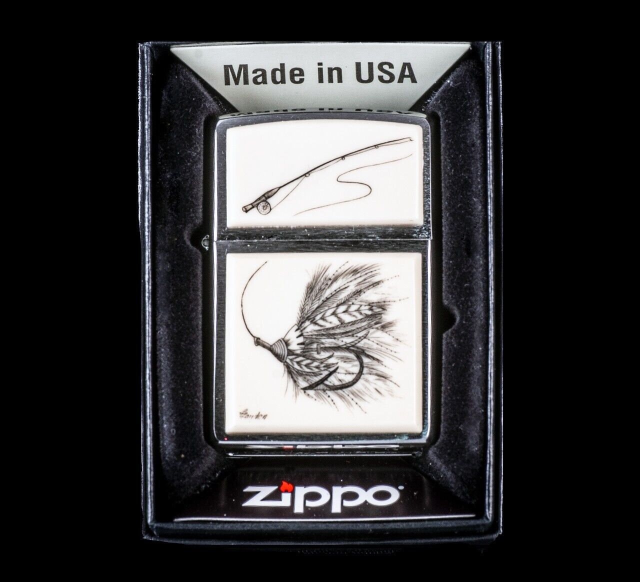 Sharp Linda Layden Ultralite Fly Fishing Zippo Lighter 