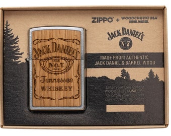 Stunning Woodchuck Jack Daniels Zippo Lighter Lifetime Warranty