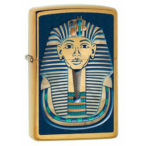 Zippo Lighter: Egyptian Pharaoh Tutankhamen - Brushed Brass