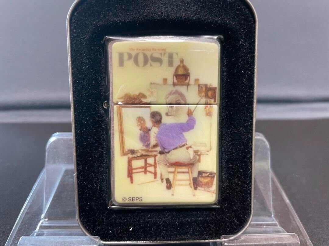 Rare 2002 Norman Rockwell Self Portrait Zippo Lighter in