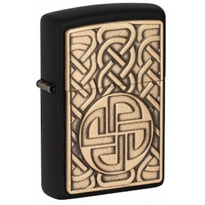 Briquet Zippo : Emblème Norse - Noir Mat