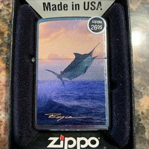 Retired Windproof Street Chrome Boyce Freedom Fighter Marlin Zippo Lighter