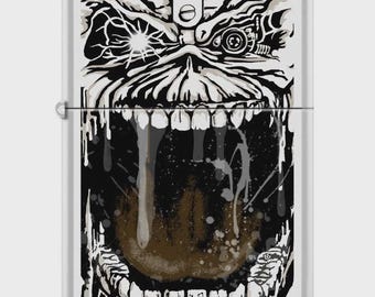 Sharp Iron Maiden Glow In The Dark Creepy Skull Zippo Lighter