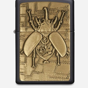 Amazing Beetle Insect Messing Embleem Zippo Aansteker