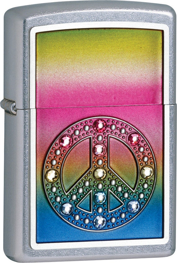 ZIPPO PEACE Peace Zippo Lighter Encrusted Metal ジッポーライター