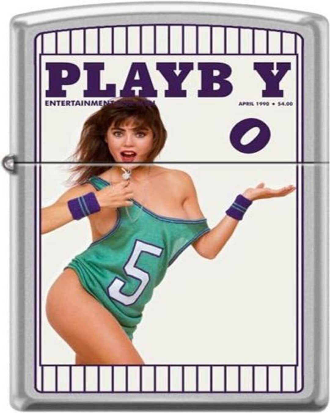 Zippo Playboy June 1984 Satin Chrome Lighter - Vintage Magazine Cover Design, American Made