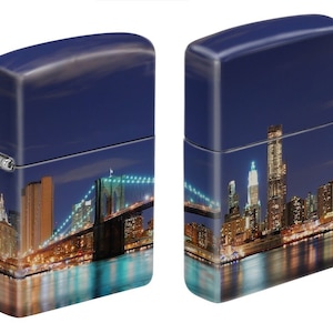 Sharp Bridge View-New York Skyline 540 Process 4-Sided  Zippo Lighter