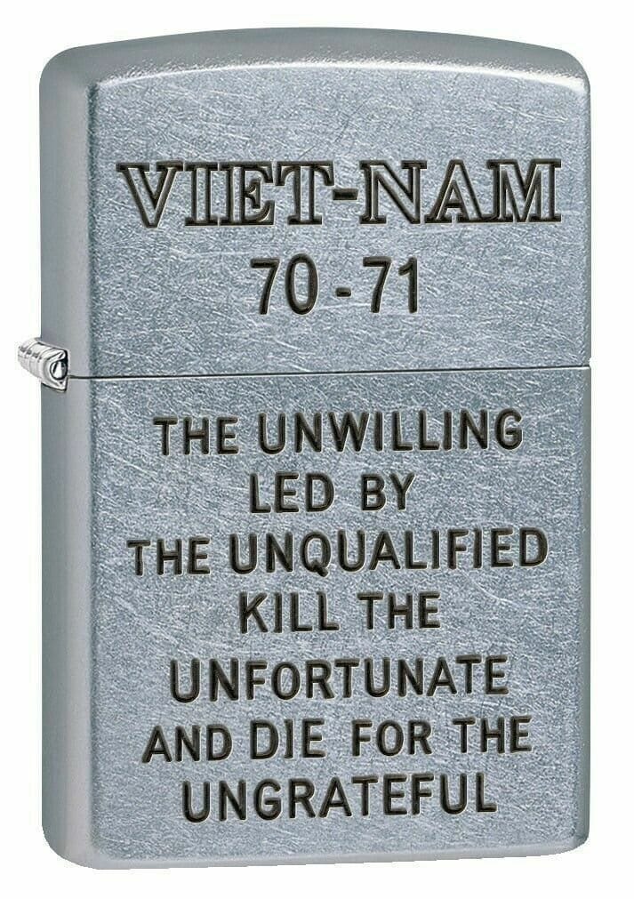 Zippo Lighter Vietnam Trench Art, Unwilling Street Chrome Etsy Canada