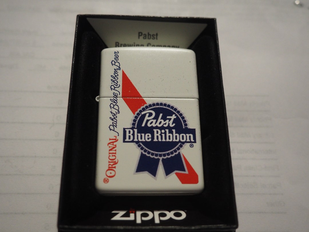 Sharp White Pabst Blue Ribbon Zippo Lighter Etsy