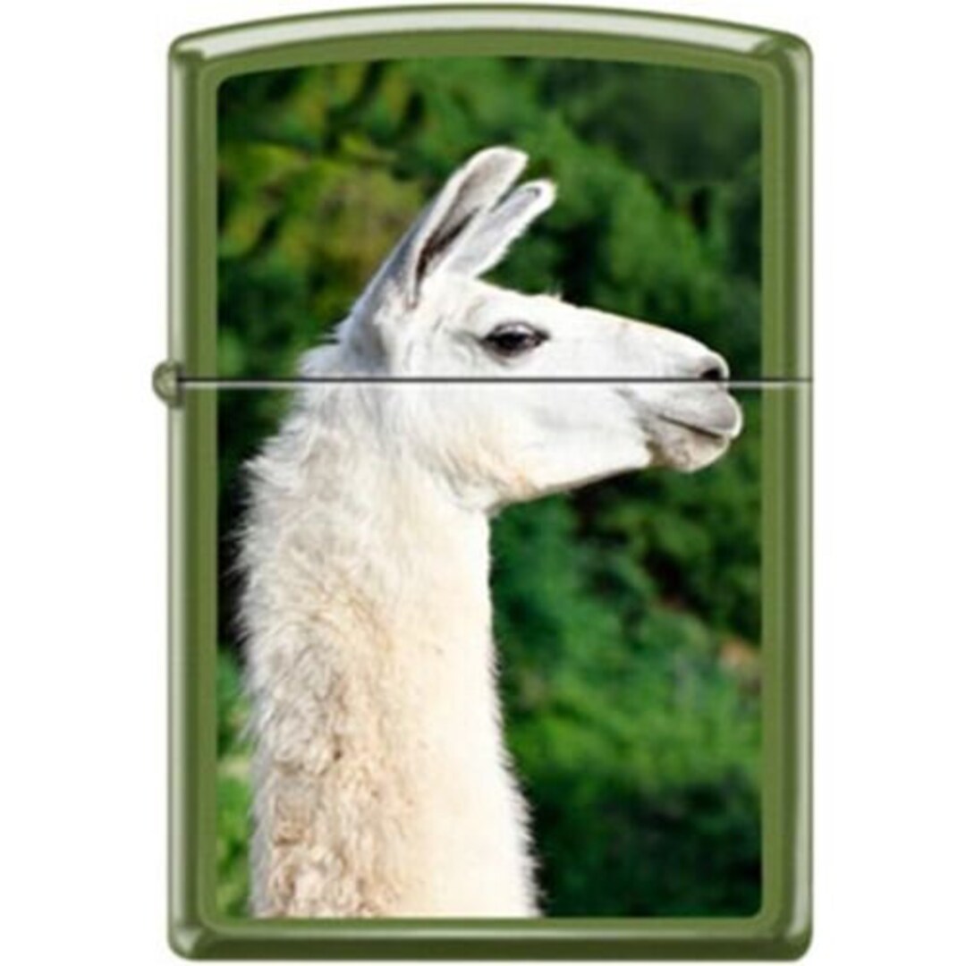 Llama Face Moss Green Zippo Lighter Etsy