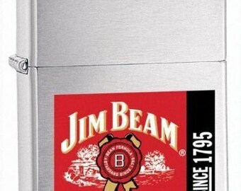 Retired Brushed Chrome, Jim Beam Real Bourbon Zippo Lighter