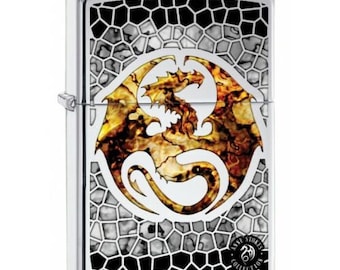 Encendedor Zippo: Anne Stokes Dragon, Fusion - Cromo pulido