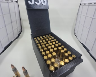 3D Printed Ammo Box with Fold-Over Latch, Caliber Storage