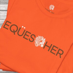 EQÜES•HER™ Equestrian Tee • Women's Sport Horse Connection, Bella+Canvas Cotton Shirt