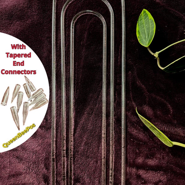 Arch Acrylic U Shape Houseplant Plant Trellis With Tapered Connectors (Set of 3 or 5) for Indoors Outdoors READ DESCRIPTION Valentines Gift