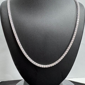 5.75 carats Diamond Tennis Chain Necklace in 14K White Gold, EF Color VS Clarity Lab Grown Diamonds 18 Inch.