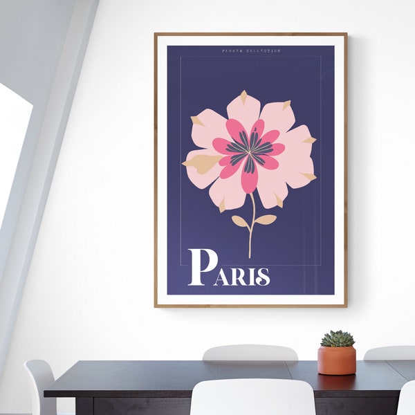 Floral Print, Wall Art & Decor, Botanical, Flower Market, City Colorful, Paris Printable Design, Retro Exhibition, Digital Download